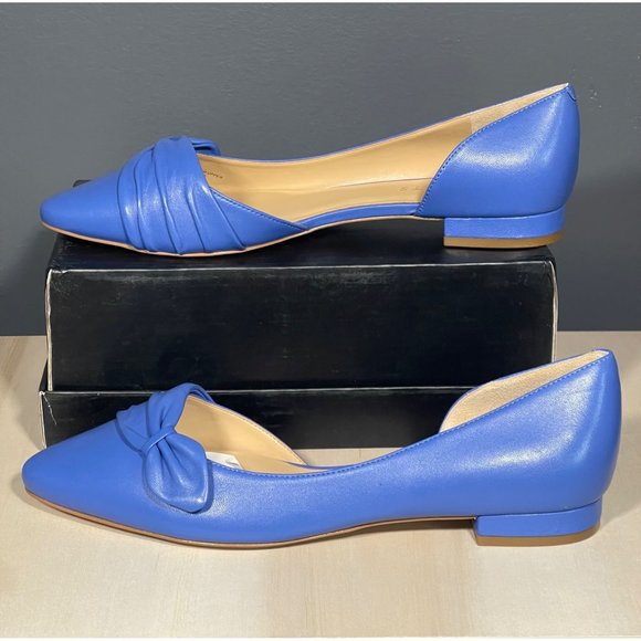 Talbots Twilight Blue Edison Pleated dOrsay Flat Women's Size 9M - Picture 1 of 12